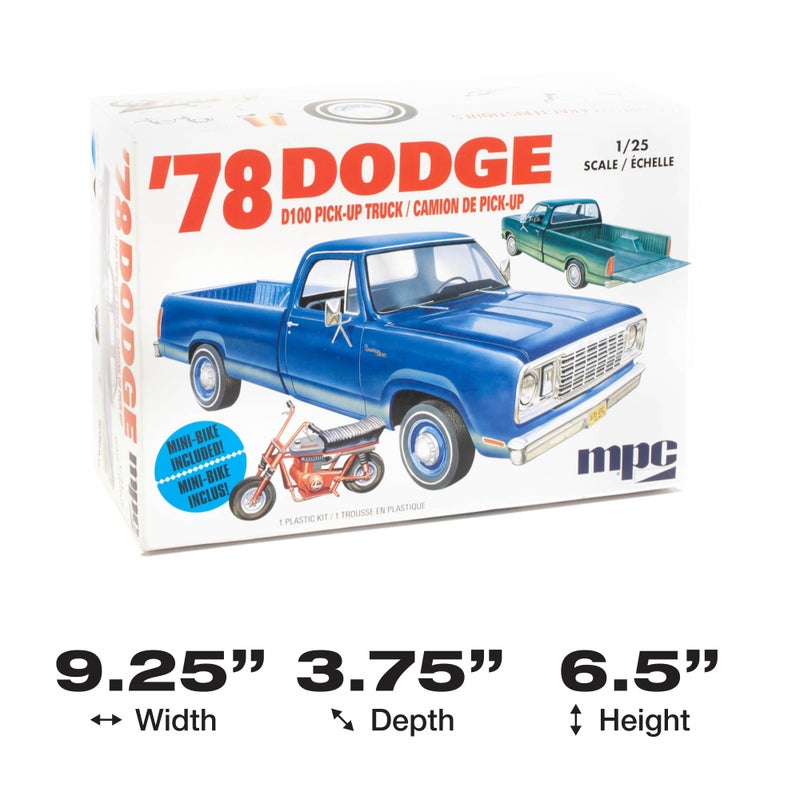 MPC 1978 Dodge D100 Custom Pickup 1:25 Scale Model Kit - Image 5